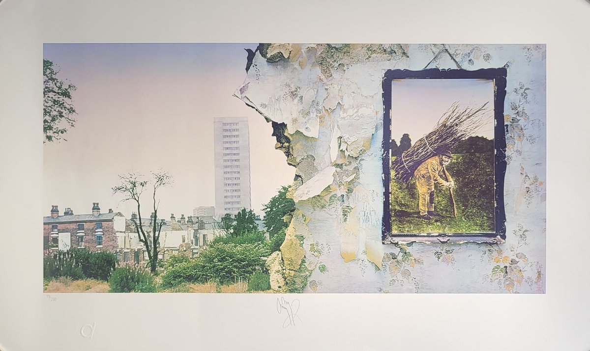 stpaulsgallery's tweet photo. Rock out with this Jimmy Page Signed Led Zeppelin IV Print—20% off! Now £2360 (was £2950). Ltd to 250, mint condition. Get yours: https://t.co/ORDH0XaylC. #LedZeppelin #ArtSale🎸🎸 https://t.co/PenOpwDmHb