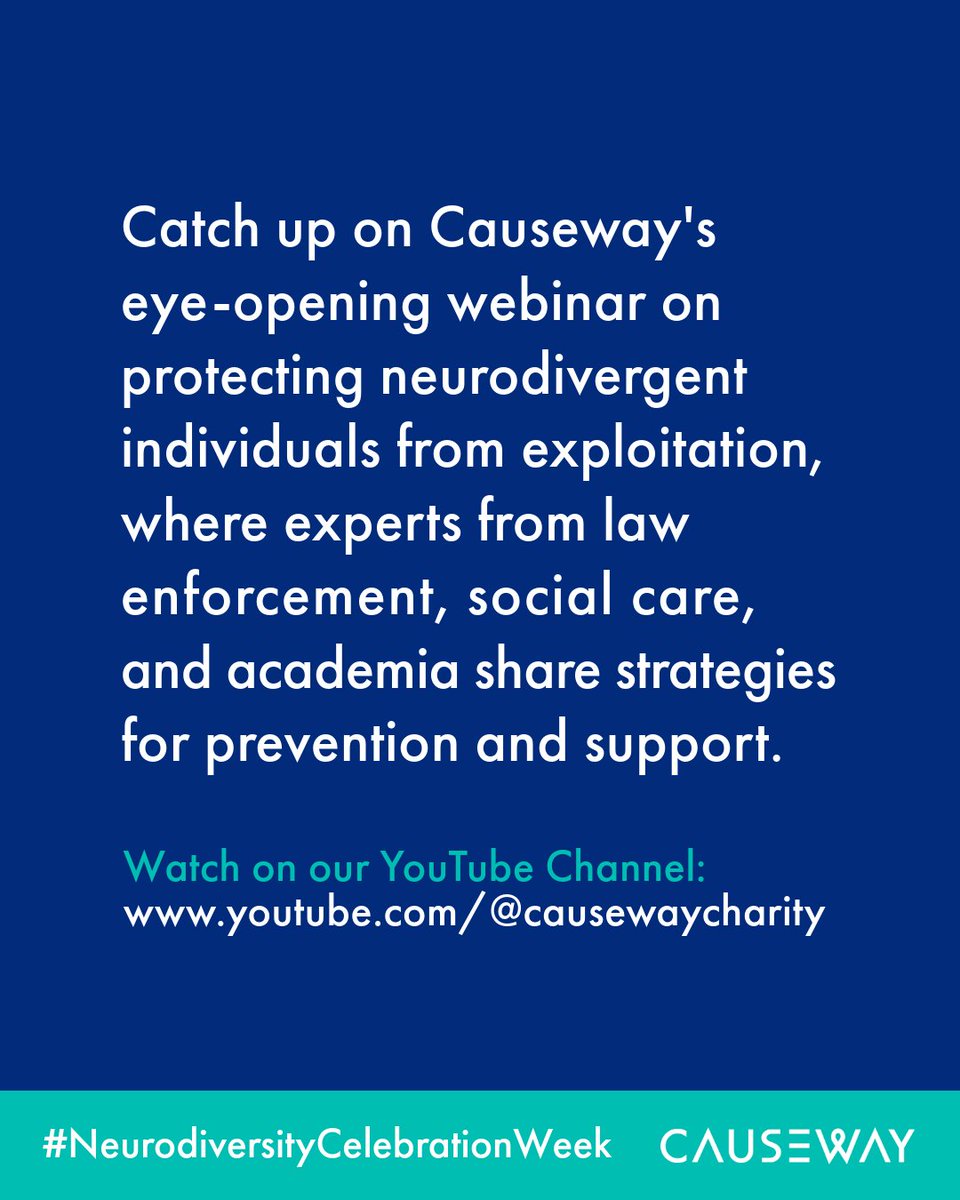 We’re Celebrating #NeurodiversityWeek by advocating for the protection of neurodivergent individuals. Our pre-recorded webinar shines a light on the hidden risks neurodivergent individuals face in situations of exploitation and modern slavery.

 📲 youtu.be/oTxOo6Dsg0Y?si…