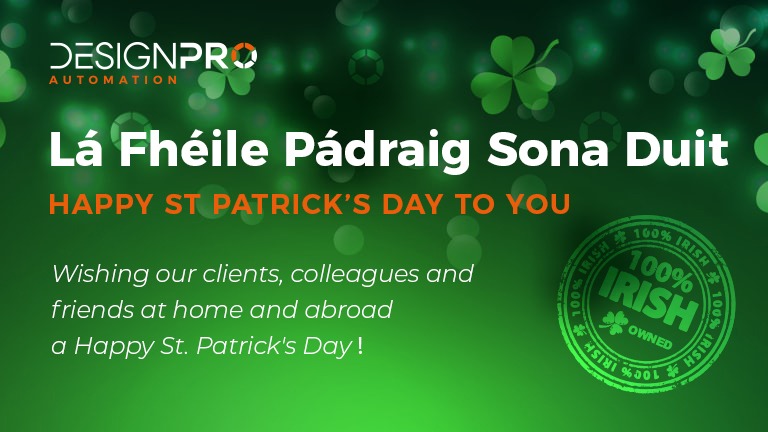 DesignProLtd's tweet image. ☘️ Lá Fhéile Pádraig Sona Duit☘️
Wishing our clients, colleagues and friends at home and abroad a Happy St. Patrick's Day from the team at DesignPro Automation.
#StPatricksDay #irishandproud #DesignProAutomation