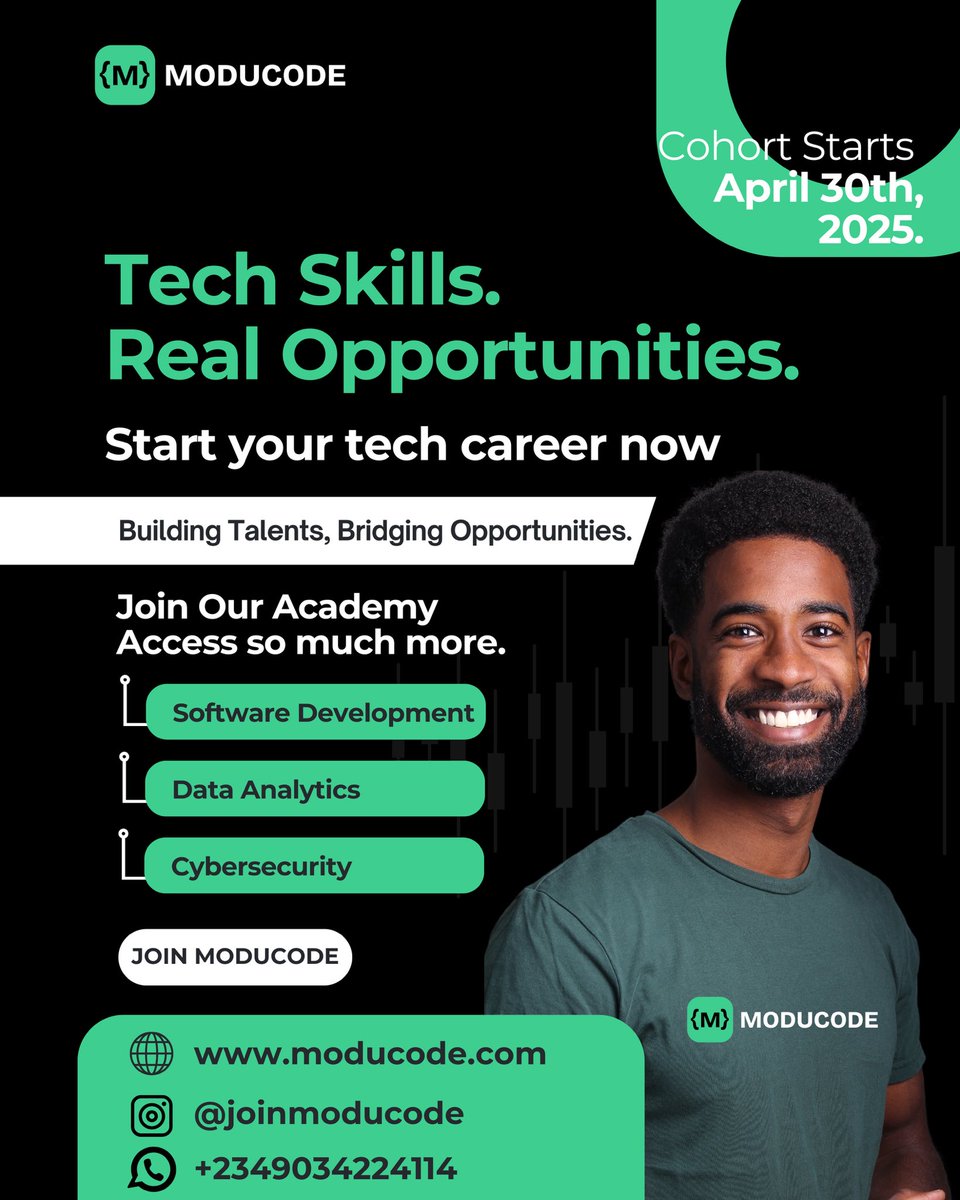 joinmoducode's tweet image. moducode.com 

#Africa #TechTalents #Global #Career