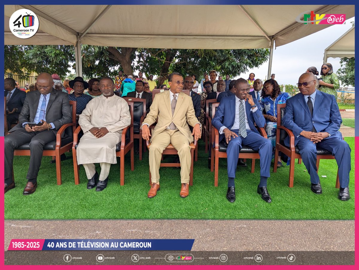 Aux côtés du Directeur Général Charles Ndongo, et du Directeur Général Adjoint Wongibe Emmanuel, Le Directeur Adjoint du Cabinet Civil, Oswald Baboke est présent à la #CRTV pour les 𝟒𝟎 𝐚𝐧𝐬 𝐝𝐞 𝐥𝐚 𝐭𝐞́𝐥𝐞́𝐯𝐢𝐬𝐢𝐨𝐧📺 𝐚𝐮 𝐂𝐚𝐦𝐞𝐫𝐨𝐮𝐧🇨🇲. 

#CMRTV40