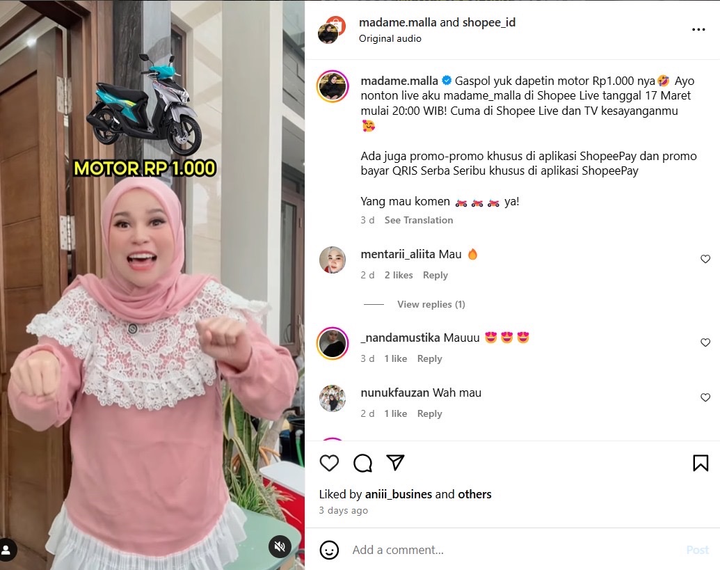 flash sale di shopee amazing banget, masa motor cuma harga 1000 doang, kurang mangap apalagi coba #ShopeeLiveMotorRP1000
shope.ee/8KIOVygmNU