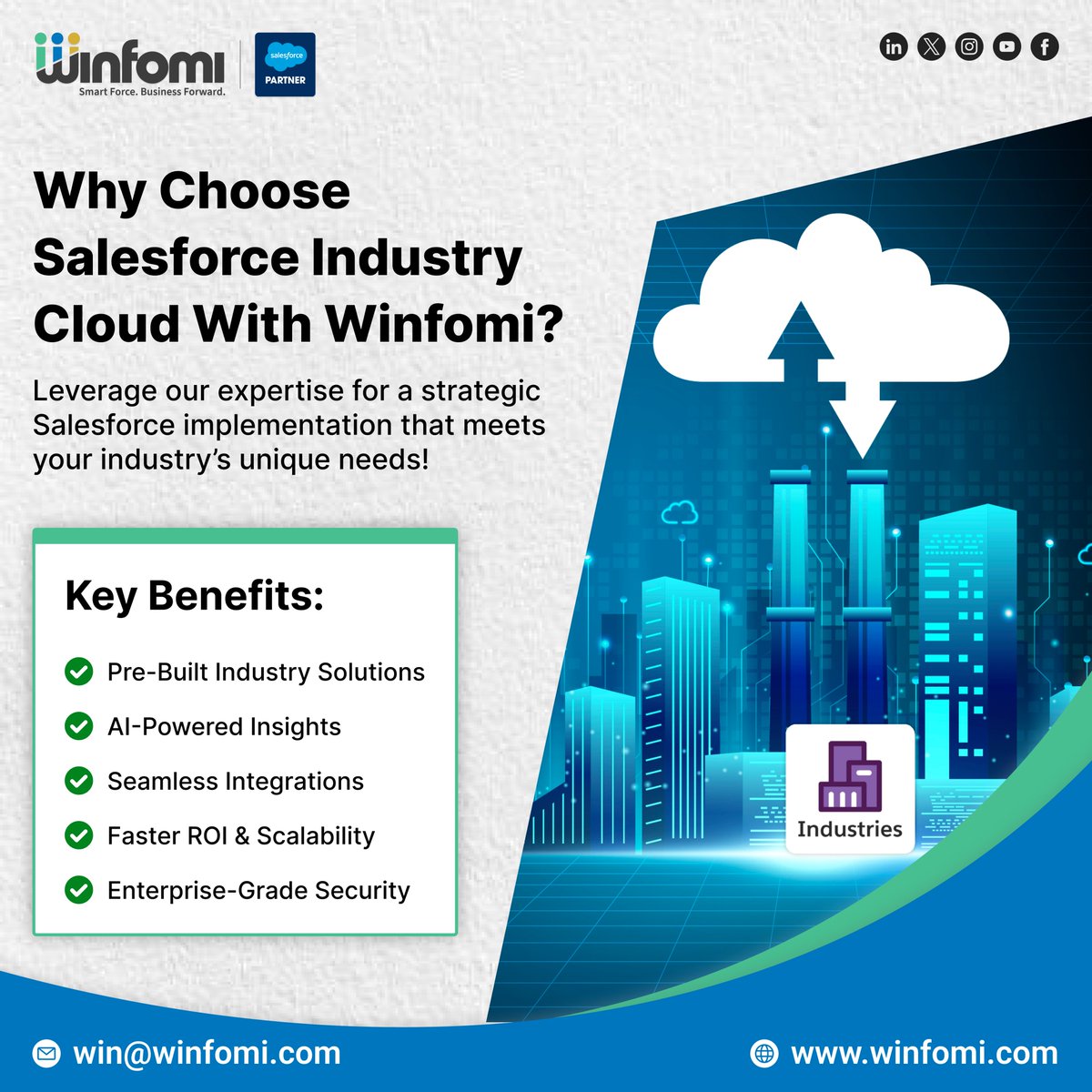 Winfomi_'s tweet image. Winfomi delivers tailored Salesforce Industry Cloud solutions for Healthcare, Finance, Manufacturing &amp;amp; more!

winfomi.com/services/sales…

#Winfomi #Salesforce #IndustryCloud #CRM #AI #DigitalTransformation