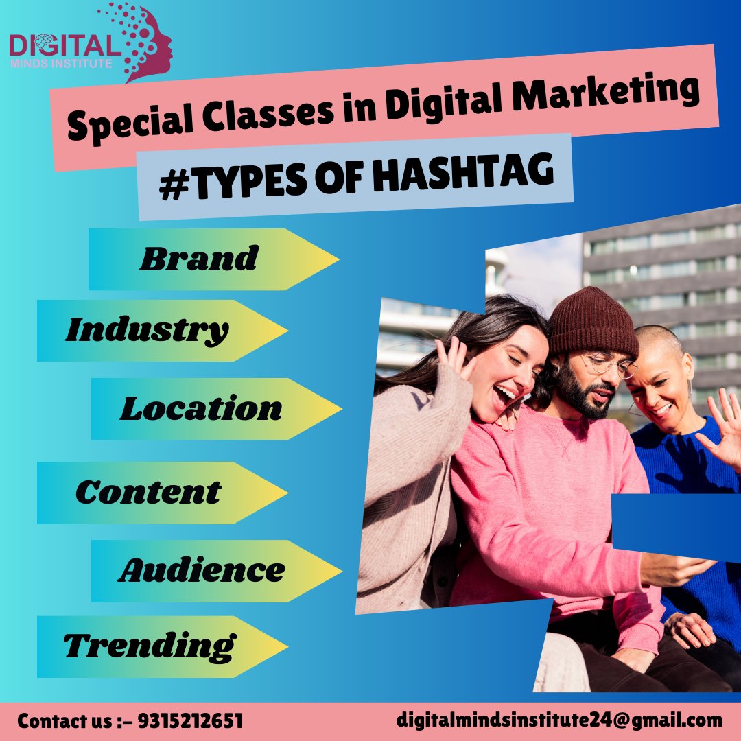 digital_DMI's tweet photo. 📢 Types of Hashtags:
✅ Branded – #YourBrand #Tagline
✅ Industry – #DigitalMarketing #SEO
✅ Trending – #ViralMarketing #TrendingNow
✅ Location – #MumbaiBusiness #DelhiMarketing
✅ Event – #Sale #FestiveOffers
#Marketing #BusinessGrowth #SocialMediaMarketing #Branding https://t.co/zBSz2aV4FG