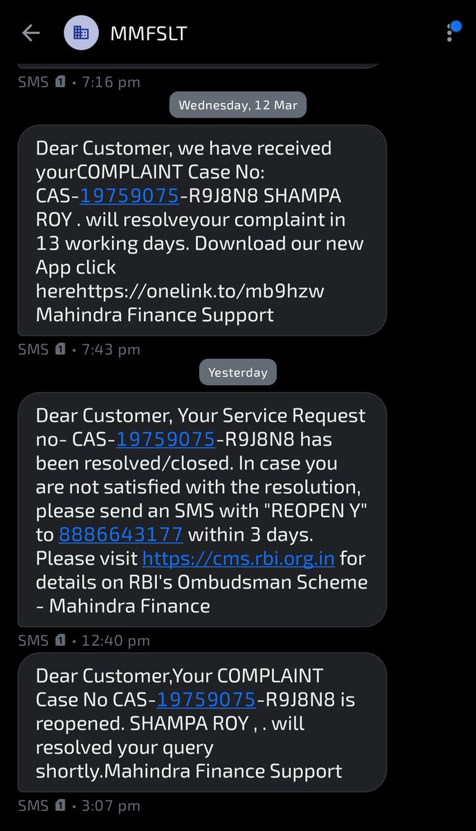 ayan_geo's tweet photo. @MahindraFin I got the first message and in the next day I got the 2nd one. In between this I did not get any call from the representative. Due to some extreme personal issue, I was unable to collect NOC. Now after paying fee of 500, I have to wait. Paying all EMIs timely and getting this https://t.co/eAtZUM0B2F