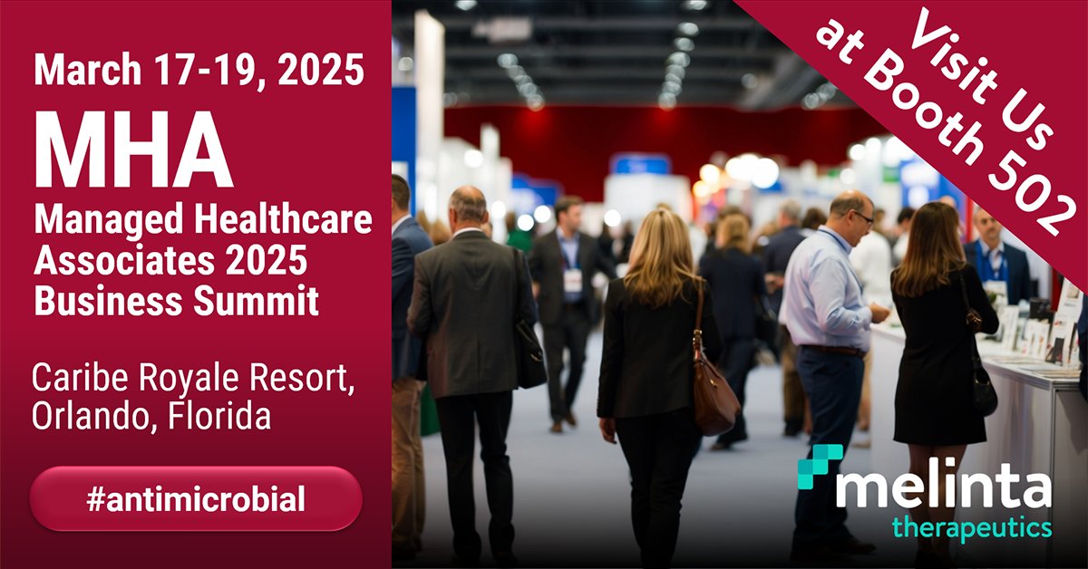 Stop by Melinta booth 502 at the 2025 MHA and Navigator Business Summit in Orlando to meet the Melinta team now through March 19th. 

#MHA2025 #2025BusinessSummit