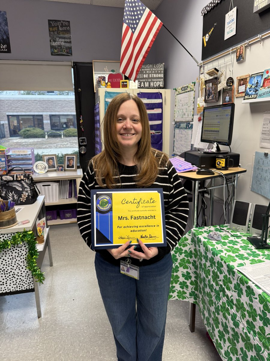 Congratulations Mrs. Fastnacht, staff member of the week 💛💙 <a href="/Stafford_INT/">Hope Zaun</a> <a href="/Stafford_INT/">Hope Zaun</a>