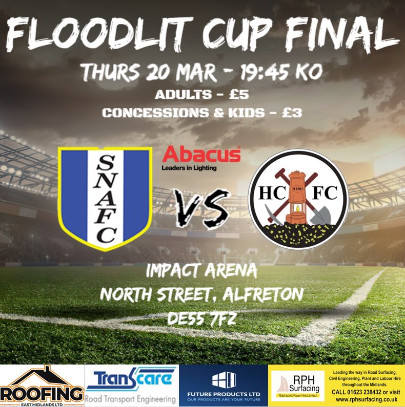 South Normanton Athletic FC (@officialshiners) on Twitter photo THURSDAYโฝ๏ธ๐
This Thursday night we face <a href="/HCIFC/">Harworth Colliery FC ๐โซ๏ธ</a> in the Floodlit Cup Final down @ The Impact Arena, Alfreton.
Hopefully plenty of you can come & support the lads in our bid for some silverware! ๐๐ค๐๐ค๐๐ค THURSDAYโฝ๏ธ๐
This Thursday night we face <a href="/HCIFC/">Harworth Colliery FC ๐โซ๏ธ</a> in the Floodlit Cup Final down @ The Impact Arena, Alfreton.
Hopefully plenty of you can come & support the lads in our bid for some silverware! ๐๐ค๐๐ค๐๐ค