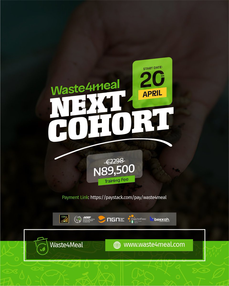 waste4meal's tweet photo. 🚀 SECOND COHORT LOADING!
🔥 BLACK SOLDIER FLY TRAINING 🔥
🌿 First cohort almost done — results are massive!
💡 Don’t miss this GOLD MINE — make millions with BSF!
📅 Limited slots — secure yours NOW!
#Waste4Meal #BSFFarming #FoodSecurity #InsectFarming https://t.co/LRyx96LeRz