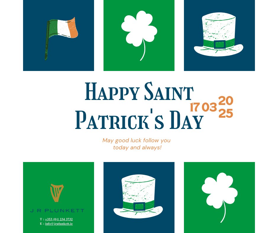 JRPLUNKETTX's tweet photo. 🍀Lá Fhéile Pádraig sona duit! May you enjoy the craic and good times this #StPatricksDay!
 
#PropertyLaw, #FamilyLaw, #EstatePlanning, #Probate, #DisputeResolution. https://t.co/ll1atwYiU6