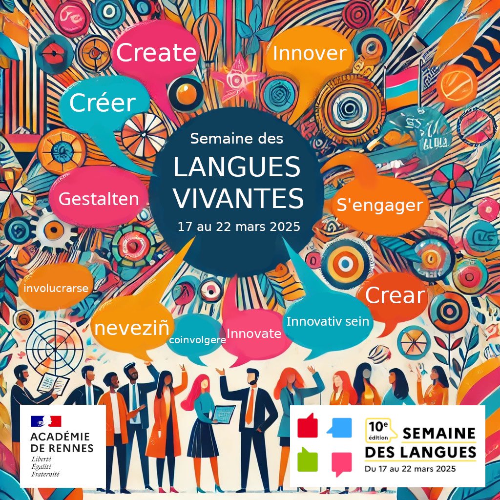 Célébrons les langues dans l’<a href="/acrennes/">Académie de Rennes</a> ! 🥳 pour :
⚫️Valoriser le plurilinguisme 
🔴Encourager la pratique des langues
🟡Sensibiliser à leur rôle pour l’insertion professionnelle 
🌍Promouvoir l’ouverture internationale 
➡️Renforcer les compétences des citoyens de demain