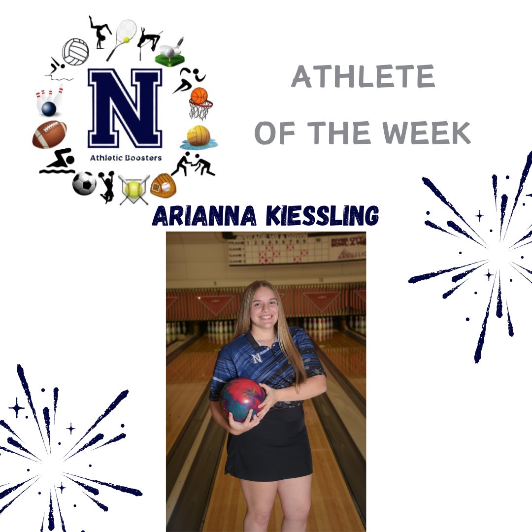 ATHLETE OF THE WEEK: Arianna Kiessling, Bowling: Individual STATE CHAMPION bowling 198-248-257 =703 series capturing her second individual state title. 2023 and 2025.