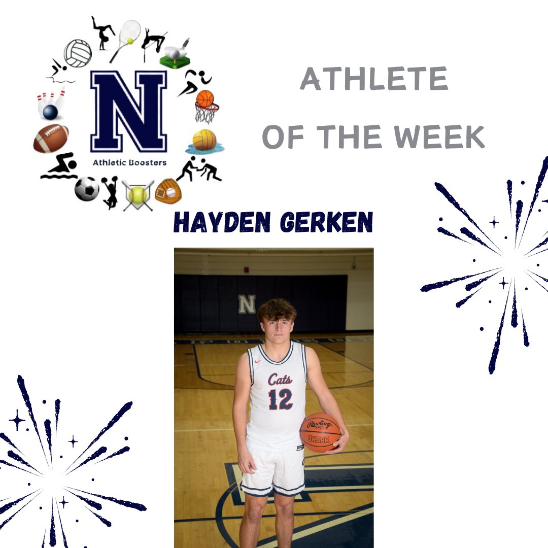 ATHLETE OF THE WEEK: Hayden Gerken, Basketball: Hayden has been instrumental to the postseason run. In the district finals Hayden came up clutch going 8-8 from the free throw line. He chipped in 5 rebounds and 2 steals to help lead the Cats to their first district title since '16