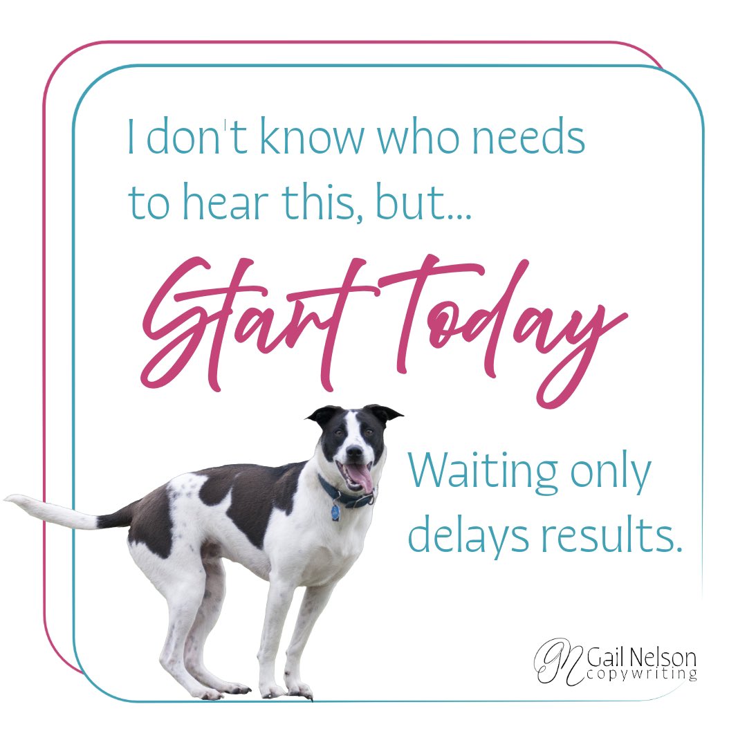 GailBakerNelson's tweet photo. Don’t wait, start small! Whether it’s marketing, website, or a brand upgrade, start now. 

Growing your business takes time, effort, research, and the *right* support crew... 
📧gail@b2bcopywritergailnelson.com OR https://t.co/XLpHJKxJtV https://t.co/0mZvODZvGu