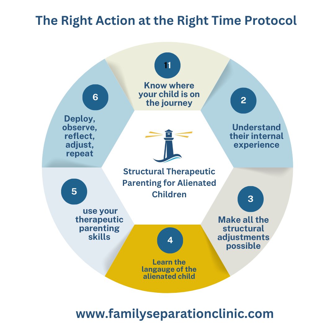 Our aim is to get these kids through this attachment trauma as fast as possible by training parents in the rejected position to understand what is happening and how to help. Because the abusing parent can't or won't and the best therapist is a healthy parent.