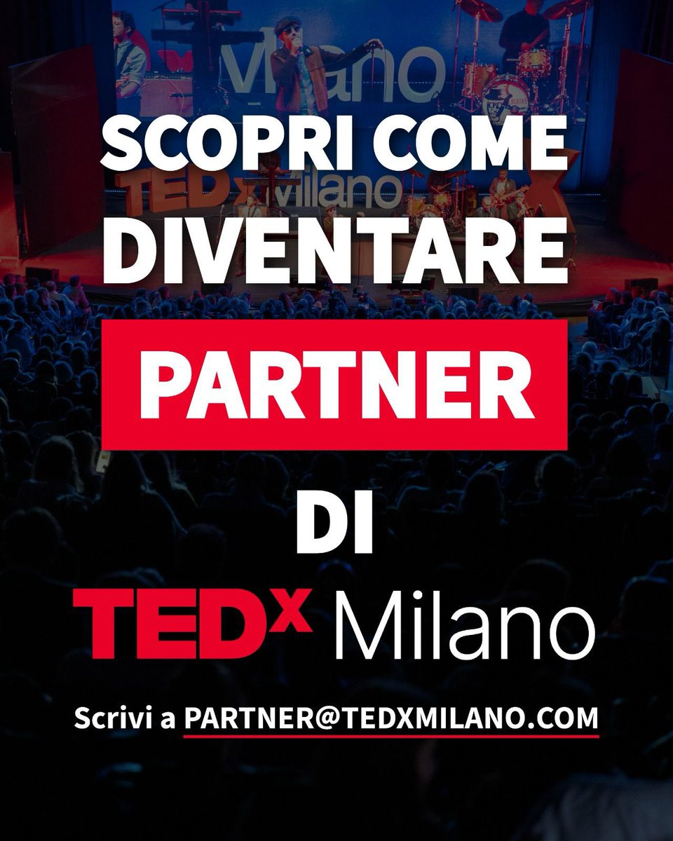 ❌ Scopri come la tua azienda può diventare partner TEDxMilano ❌

Scrivici su partner@tedxmilano.com per scoprire le opportunità disponibili rimaste. 

#tedxmilano #tedx #tedtalk #ted