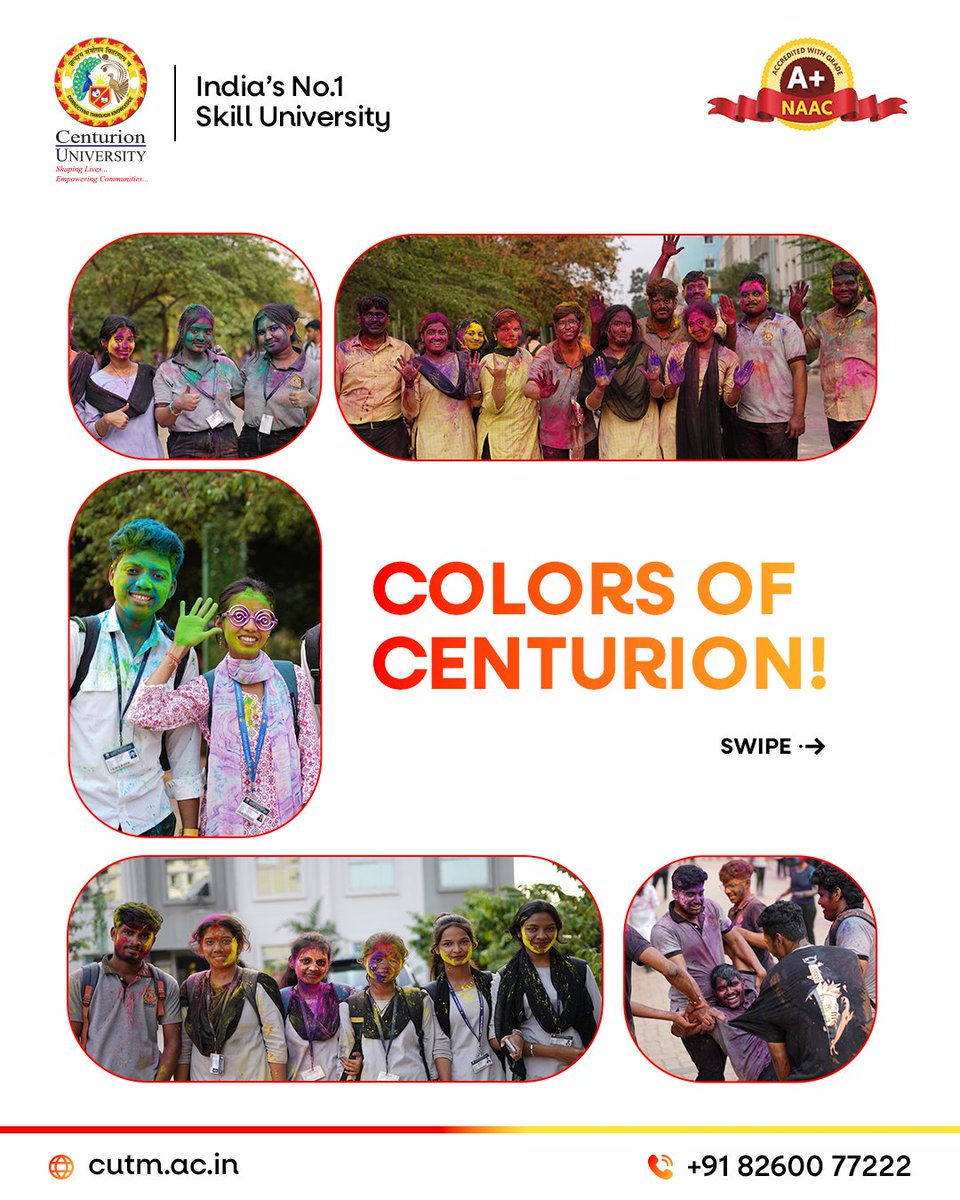 CUTMIndia's tweet photo. Throwback to Holi celebrations 2025 🎨
This is to celebrate the Colors of Centurion University 🎊🎉
#centurion #centurionuniversity #university #campuslife #collegelife #holicelebration #holi #festivalofcolor #celebration #cutm #college https://t.co/zvFbluFwOX