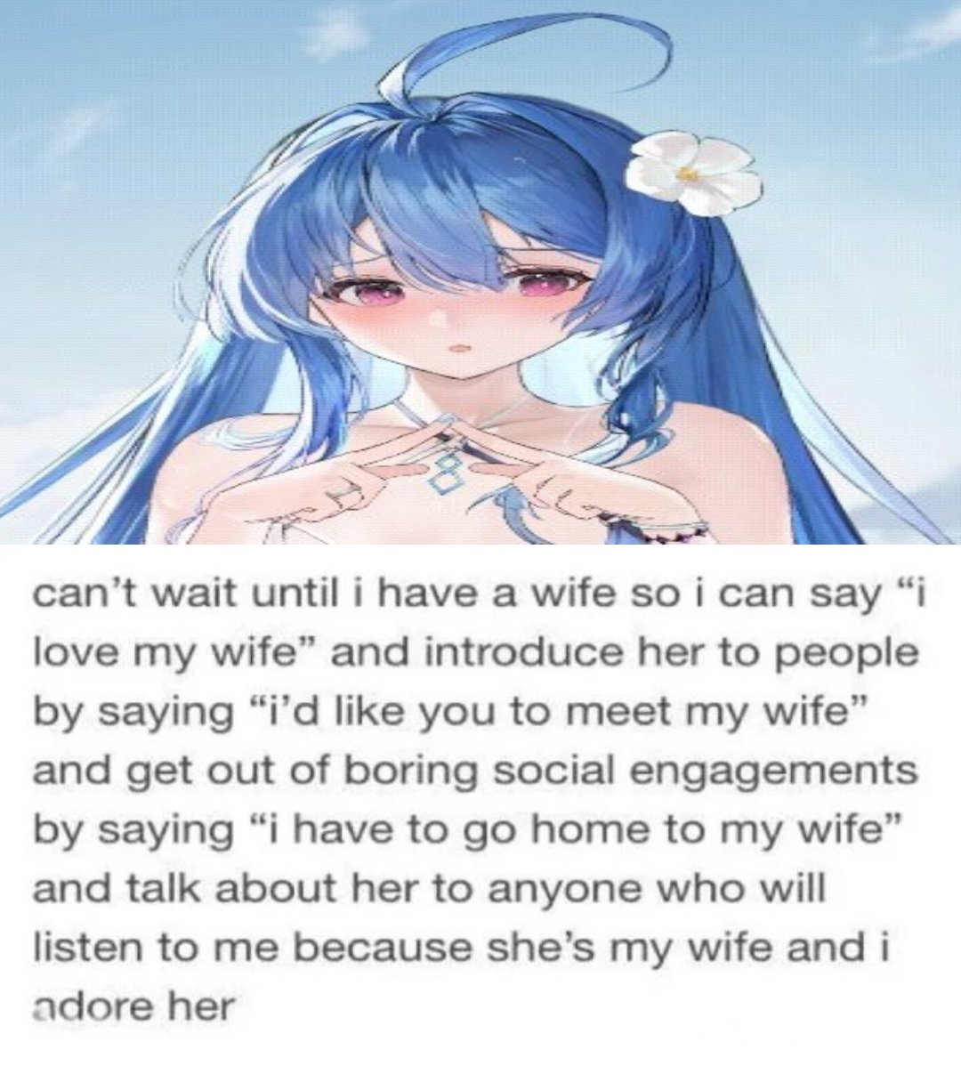 I love my blue wife 💙 (⌒▽⌒)♡