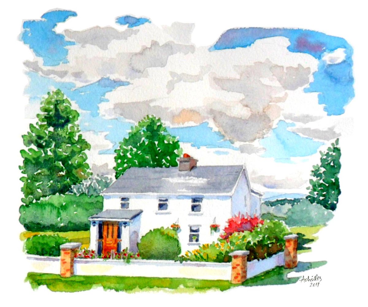 Wishing everyone a Happy St. Patrick’s Day! i painted this of my mother's house in County Roscommon back when we visited. A beautiful country with friendly, merry people.