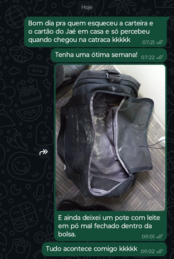 Minha semana começou como...