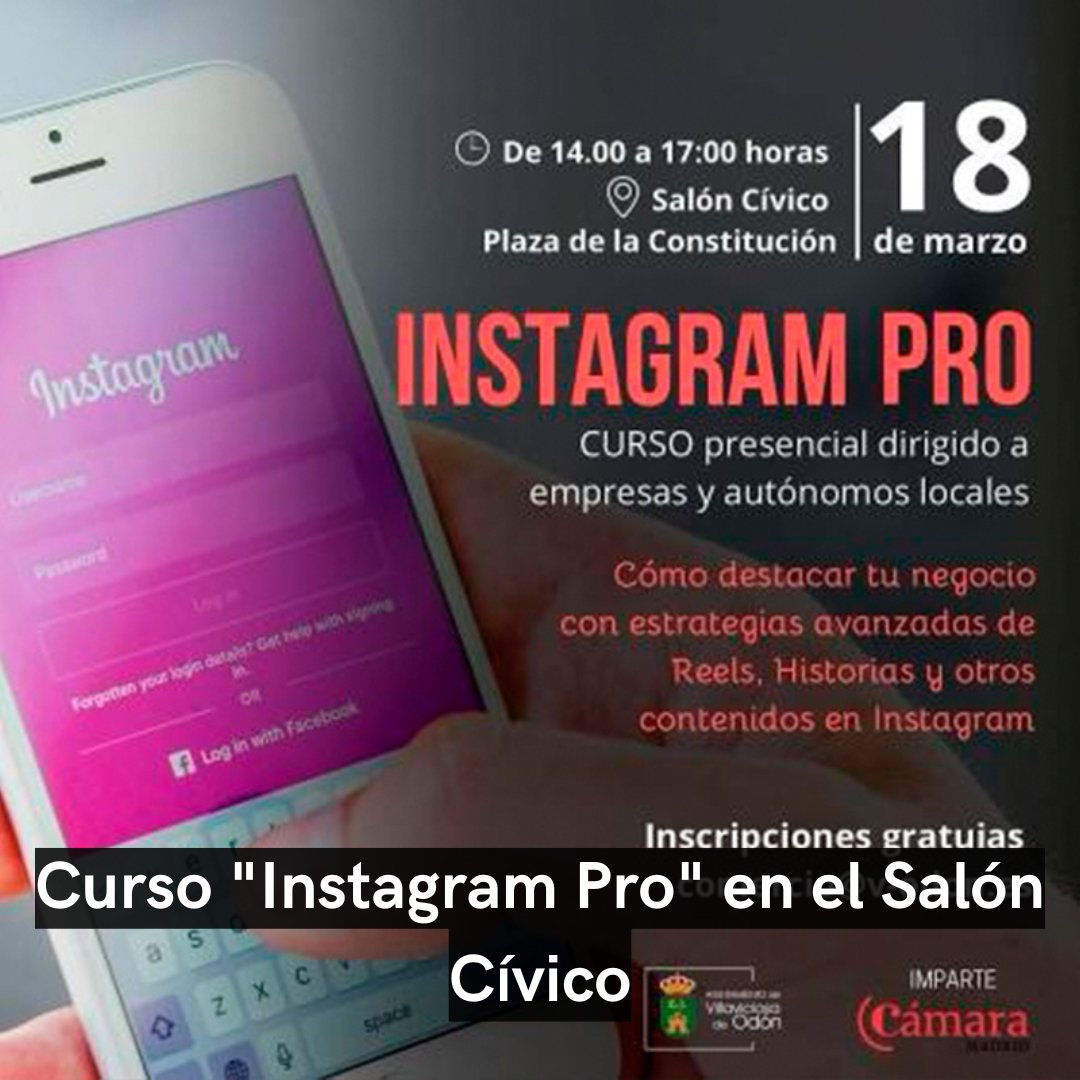AcuaVillav's tweet photo. El próximo martes 18 marzo tendrá lugar el curso «Instagram Pro» en el Salón Cívico de 14:00 a 17:00 horas.

Accede a la web y lee la noticia completa: https://t.co/SWqr9dfCnK https://t.co/VwRCYpdwST