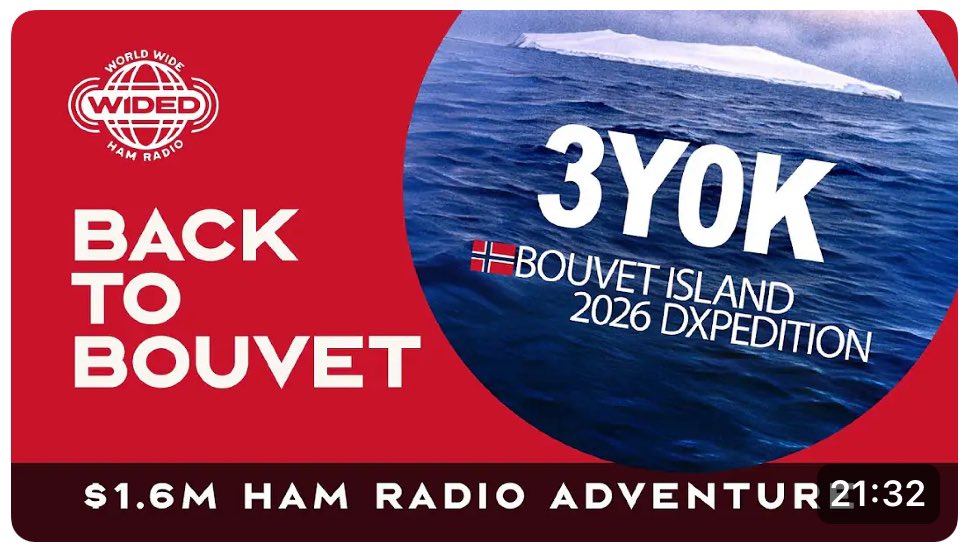 3Y0K Bouvet Island DXpedition 2026: 
The Most Ambitious Ham Radio DXpedition Yet? 
youtu.be/ztnq3jub5iA?si… via <a href="/YouTube/">YouTube</a>