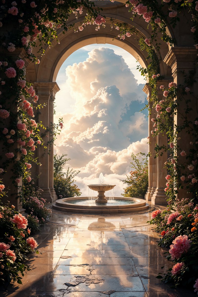 AshCreatesAI's tweet photo. A hidden sanctuary among the clouds. ✨🏛️

This AI-generated piece was created using Mystic v2.5 in Magnific AI (Flexible Mode)—a dreamlike escape into a celestial garden.

📝 Prompt:
A hidden garden of the gods, filled with blooming celestial flowers, glowing vines, and ancient marble statues. The soft golden light filters through grand archways, casting intricate shadows on the polished stone floor. A crystal-clear water fountain sits at the center, reflecting the dreamy sky above. In the background, massive clouds swirl, creating a divine and peaceful atmosphere. The entire scene feels untouched by time, evoking a sense of magic and serenity. Ultra-detailed, cinematic lighting, hyper-realistic, high contrast, elegant fantasy, 8K, UHD, HDR, high quality, mythical ambiance, rich botanical details.

#AIArt #MagnificAI #GenerativeAI #FantasyAesthetic #DreamlikeArt