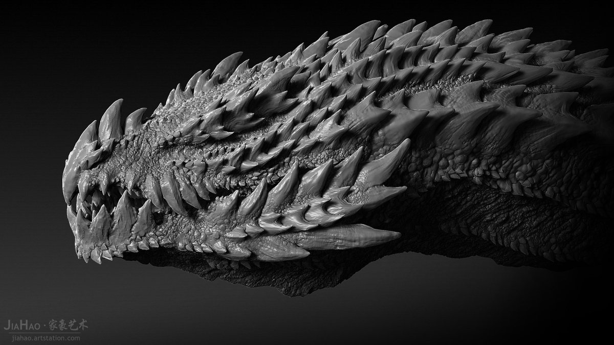ZBrush 3D concept sketch of a dragon bust.   

#zbrush #creature #dragon