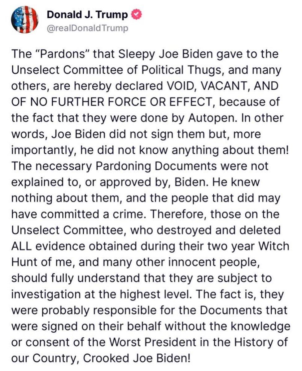 Defying court orders AND ignoring pardons to investigate (maybe jail??) political opponents? Probably not good signs!