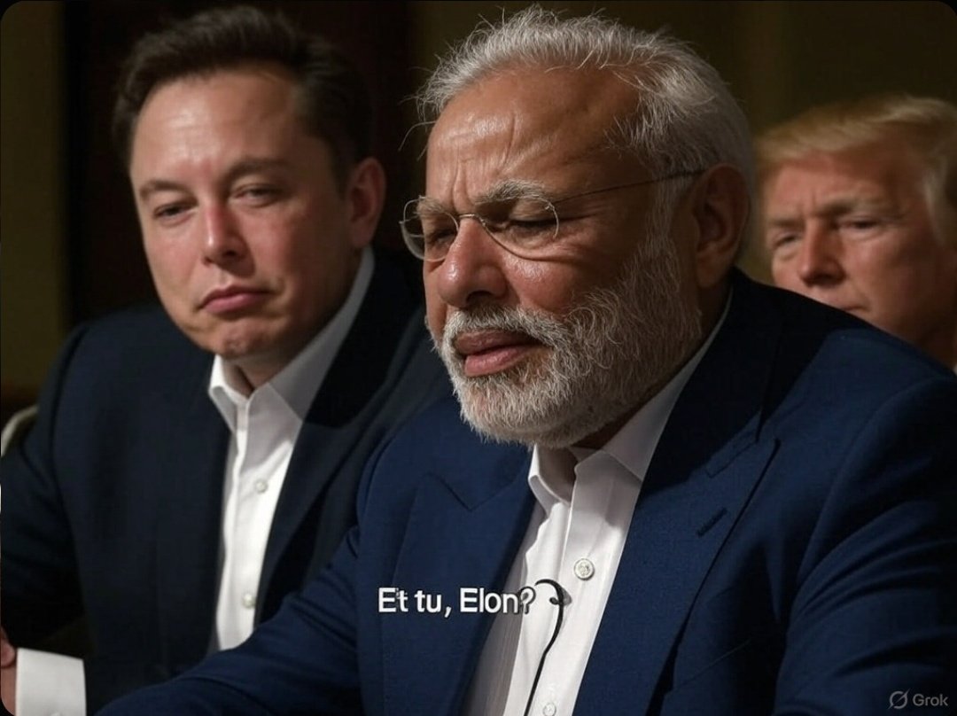 R0ttenknight's tweet image. This is &quot;Et tu Brut&quot; moment for Narendra Modi.
🥲😅😃

#grokmeme