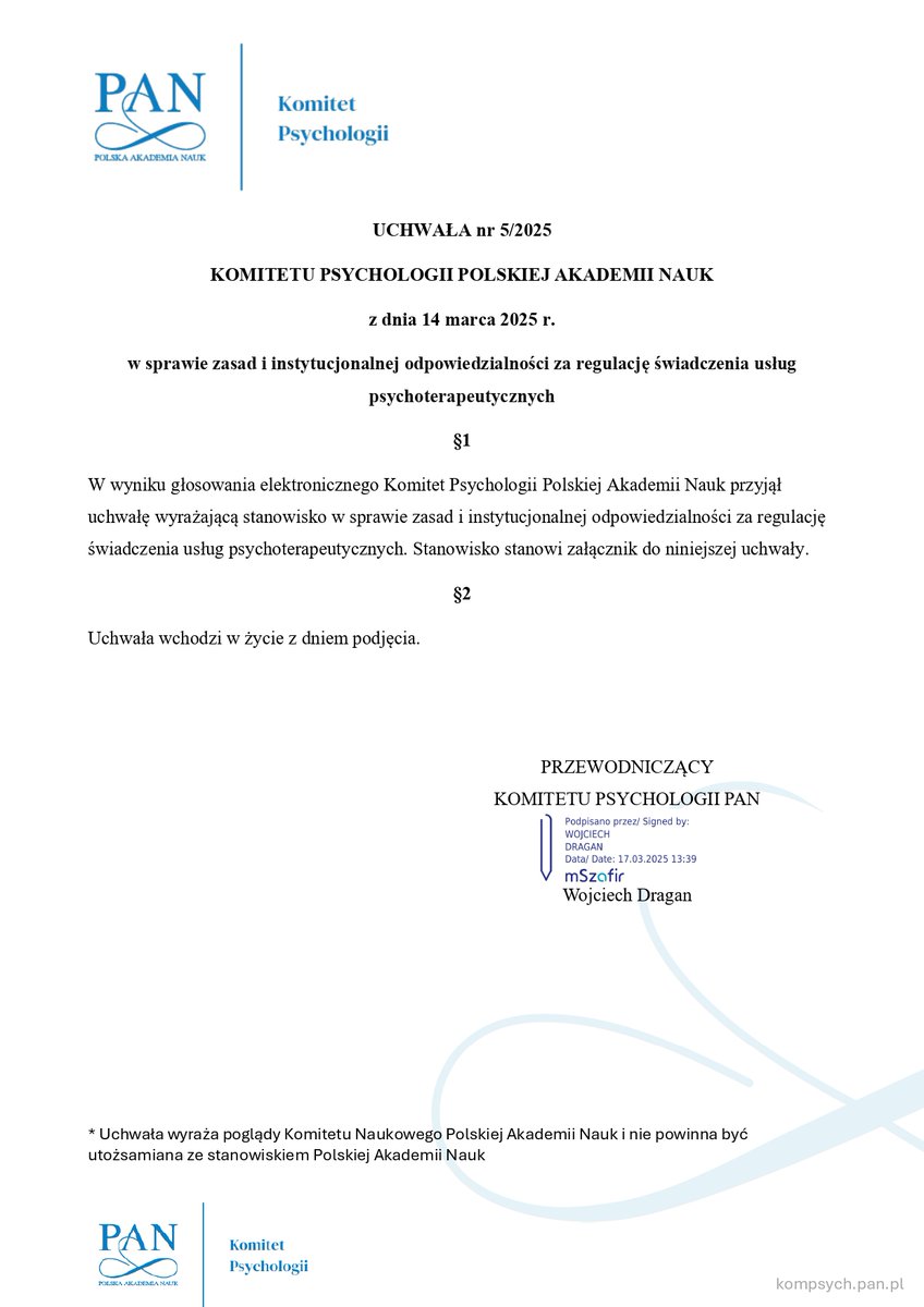 Komitet Psychologii PAN tweet media