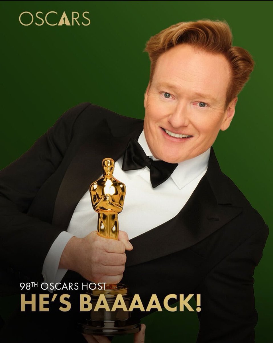 Conan O’Brien is to return to host the 98th Academy Awards!

Watch the 98th Academy Awards 15th March 2026

#Conan #AcademyAwards #Oscars