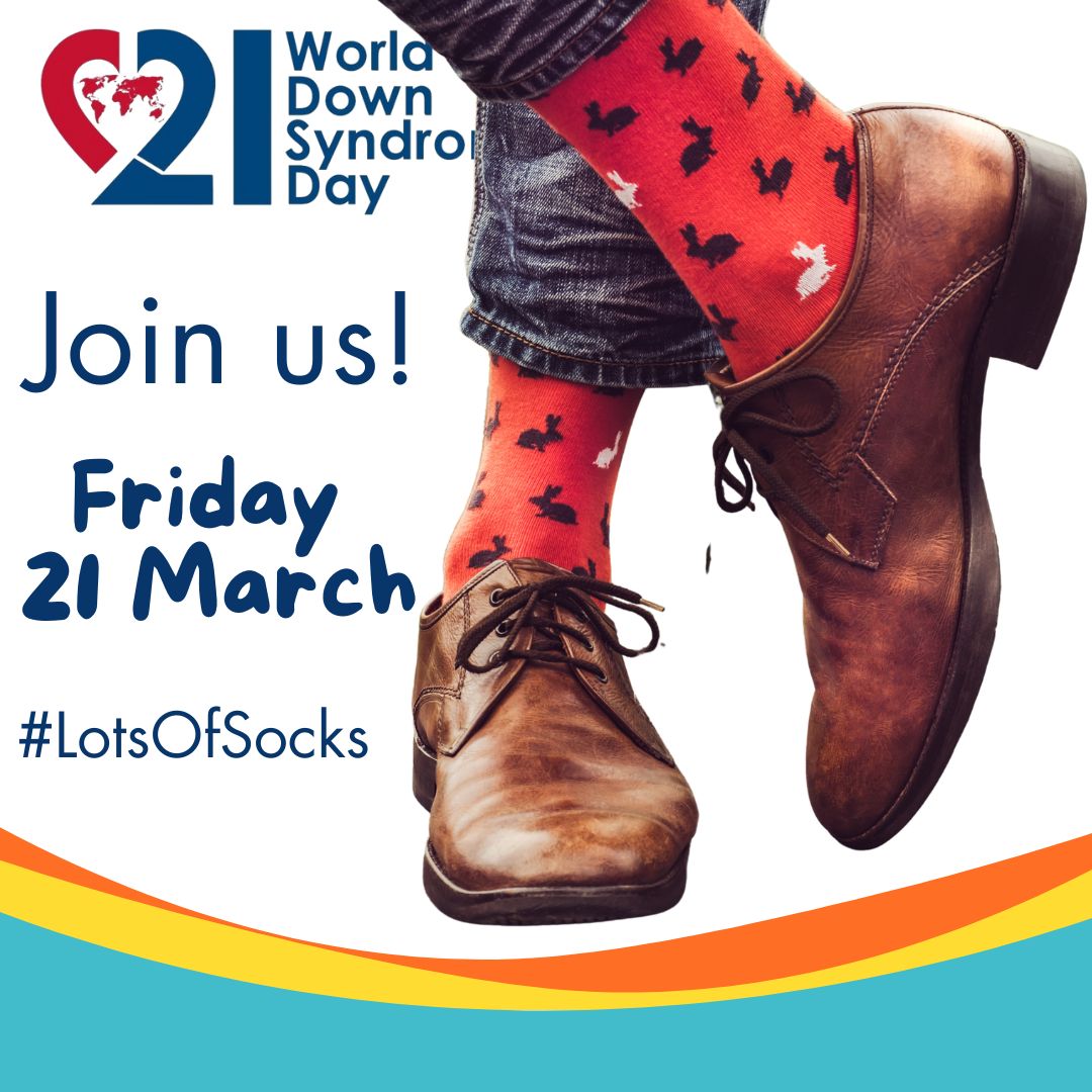 Show your support for people with #DownSyndrome by wearing your most eye-catching socks on 21 March. Start conversations and be part of the change.
Learn more at worlddownsyndromeday.org/lots-of-socks-…

#WorldDownSyndromeDay #WDSD2025 #Trisomy21 #ImproveOurSupportSystems #LotsOfSocks