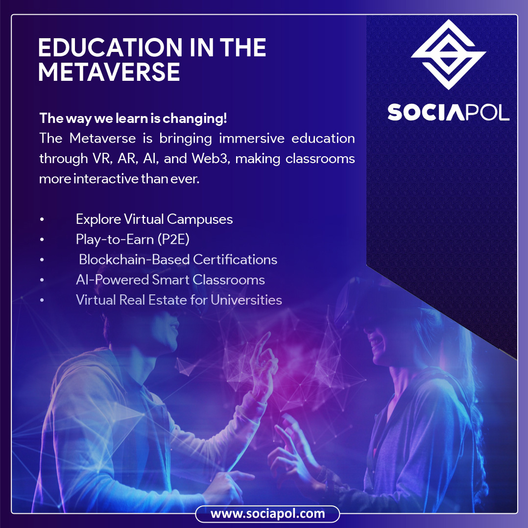 sociapol's tweet photo. π Education is evolving with the Metaverse! Discover virtual campuses, blockchain certifications, and AI-powered smart classrooms shaping the future of learning. ππ‘
#EdTechRevolution #MetaverseEducation #VirtualCampuses #BlockchainCertifications #SmartClassrooms #AIinEducation #FutureOfLearning #DigitalClassrooms