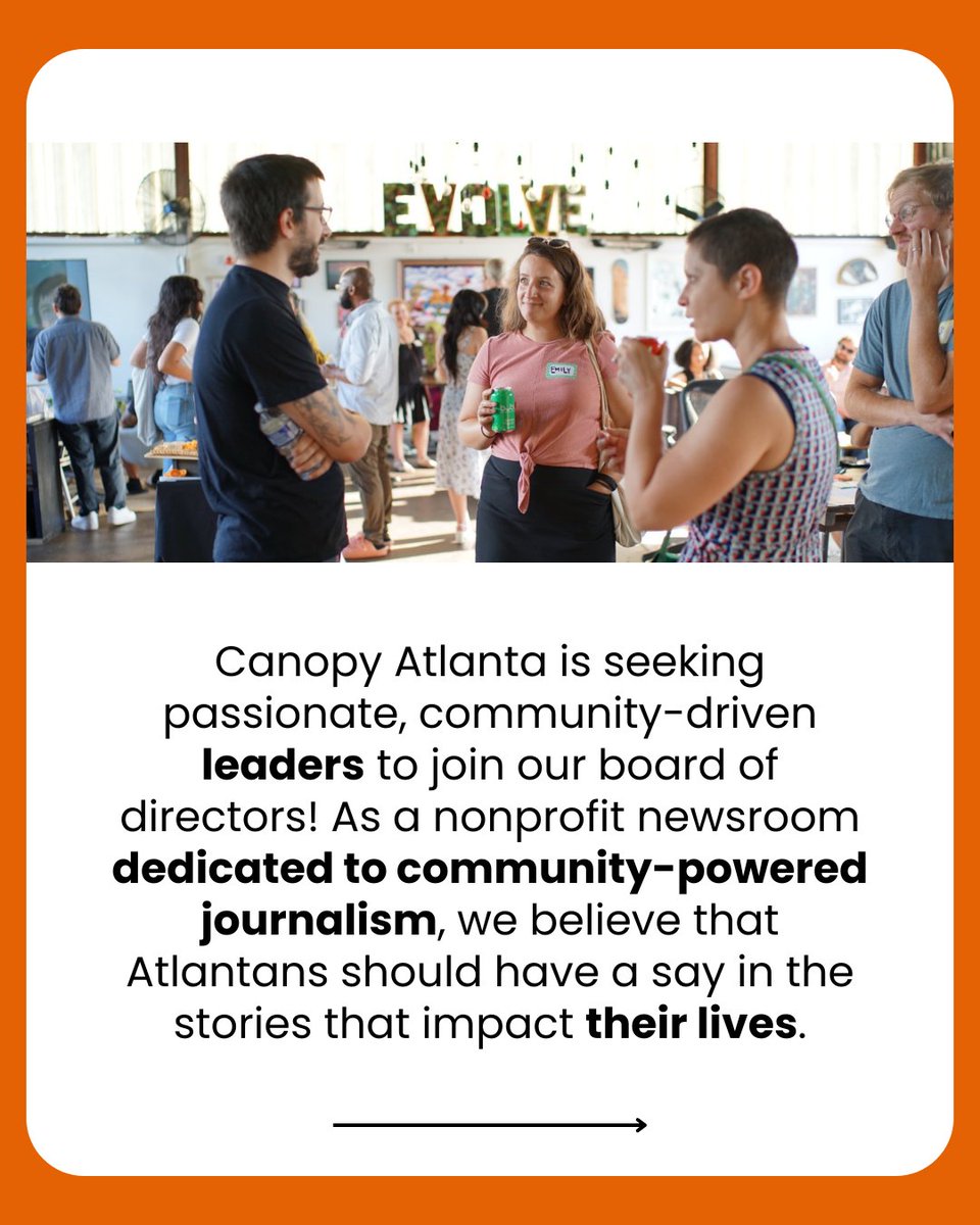 canopyatl's tweet photo. Canopy Atlanta is seeking passionate, community-driven leaders to join our board of directors! 

Interested? Learn more and apply here: https://t.co/iwyHWalJeH

Know someone who’d be a great fit? Share this post with them! https://t.co/NkBx8Zmqny