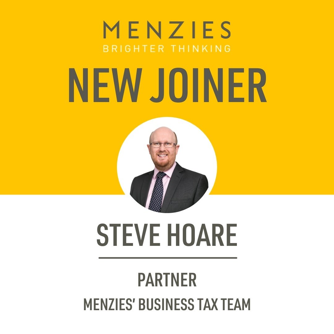 We are delighted to welcome Steve Hoare as a Partner in our Business Tax team.

Richard Godmon, Business Tax Partner comments, "It is great to welcome Steve to the Tax team at Menzies as we continue to grow and expand our service offering."

#MenziesLLP #Tax #BusinessTax