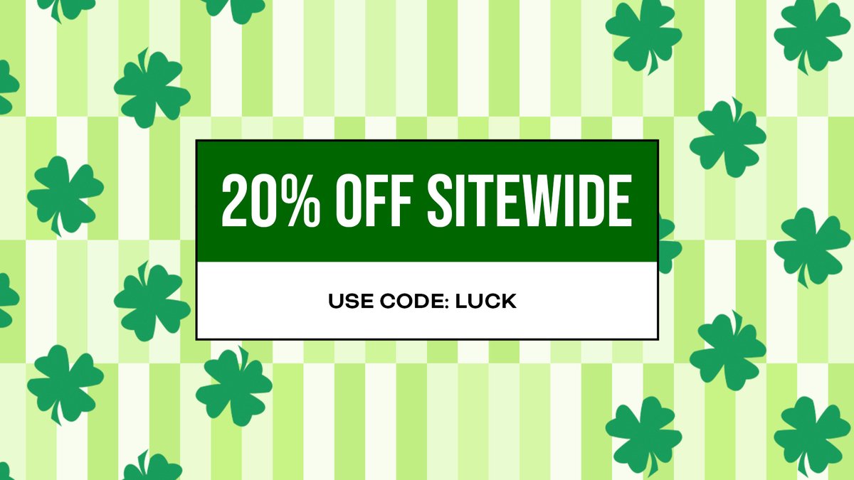 5sun's tweet photo. Shop every color of the rainbow this St. Patty’s Day for 20% off sitewide using code LUCK today! https://t.co/Z3SoT8NMs6 https://t.co/q3pzEwpP66