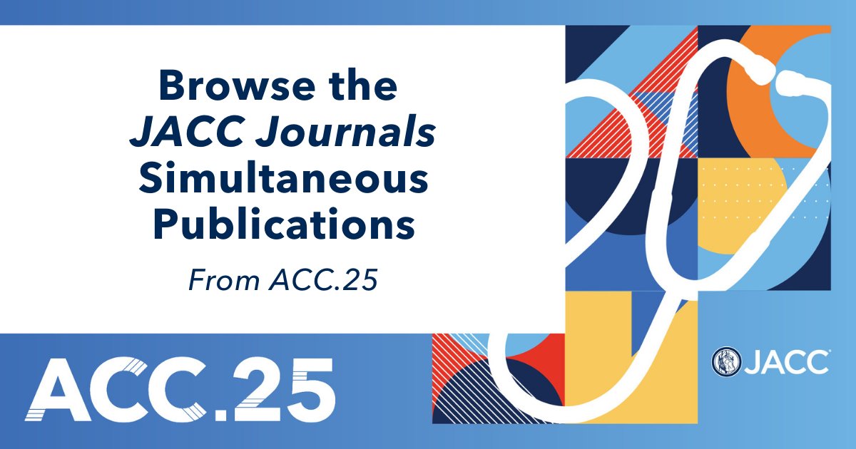 Explore groundbreaking clinical research from #JACCJournals, published to coincide with #ACC25 presentations! 🩺📖

Stay informed—follow us for key research highlights during the conference! 🔍🔗 jacc.org/events/confere…

#CardioTwitter #CardioX #Cardiology <a href="/ACCinTouch/">American College of Cardiology</a>