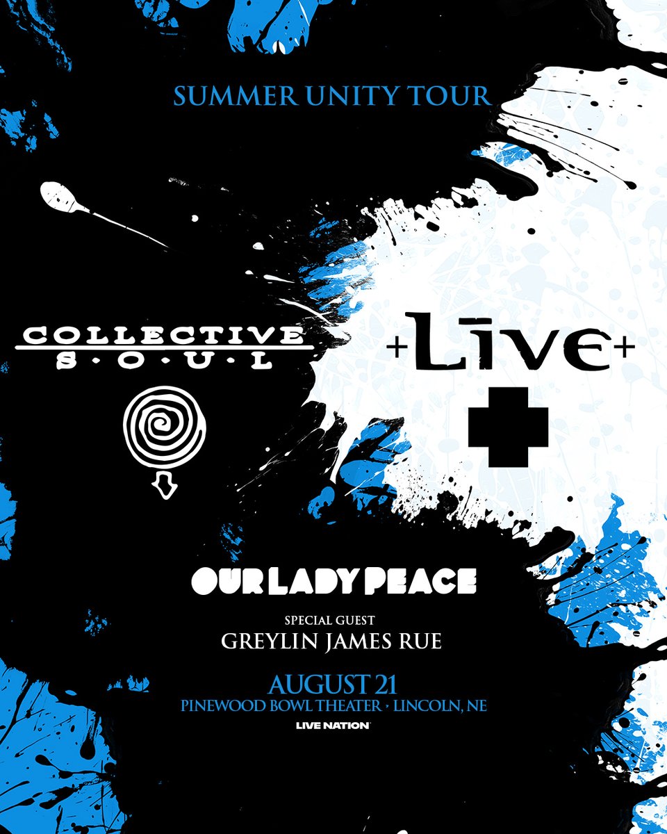 Get ready to rock! 🎸 <a href="/CollectiveSoul/">Collective Soul</a> and @LIVEtheband are heading to Lincoln on August 21 for the Summer Unity Tour with <a href="/OurLadyPeace/">Our Lady Peace</a> and Greylin James Rue! Tickets on sale starting this Friday, March 21st @ 10AM. bit.ly/cslpwbtix