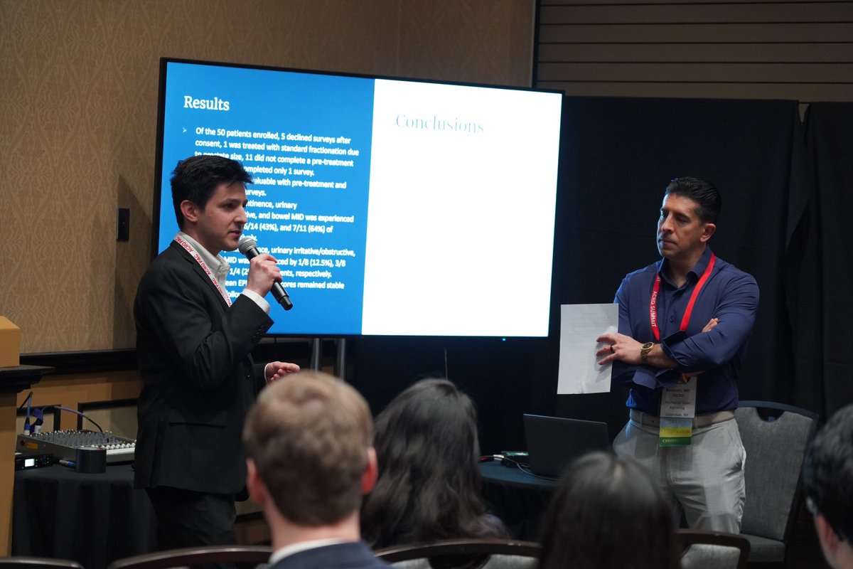 Yale Radiation Oncology Residency (@yaleradonc) on Twitter photo Congratulations to our PGY2 resident <a href="/tomypatrich/">Tomas Patrich MD</a> presenting his research at #ACRO2025 on quality of life outcomes in high-risk prostate cancer patients treated with an SBRT boost! Congratulations to our PGY2 resident <a href="/tomypatrich/">Tomas Patrich MD</a> presenting his research at #ACRO2025 on quality of life outcomes in high-risk prostate cancer patients treated with an SBRT boost!