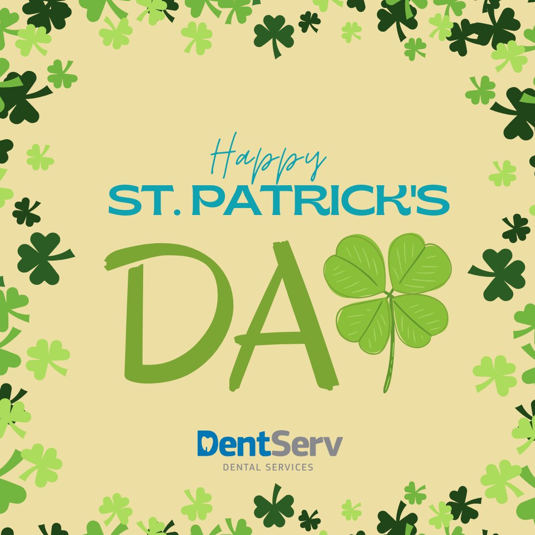 Dentserv_PC's tweet photo. Here’s to a day filled with smiles and four-leaf clovers!  At DentServ, we feel lucky to have been given the “green” light to provide dental services to so many skilled nursing residents. If you're not currently a client, let today be your lucky day! 

#StPatricksDay #DentServ https://t.co/Xo5pX8UbxJ