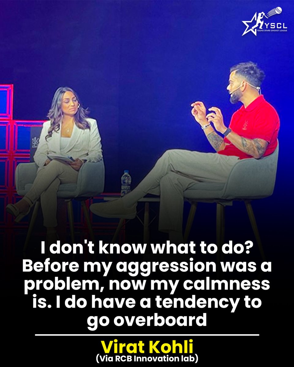 YSCLeague's tweet photo. Virat Kohli speaks! 🎙️🔥

#YSCL #ViratKohli #CricketLegend #GameChanger #KingKohli #CricketTalks #YoungStarsCricketLeague https://t.co/2MlzqdCnov