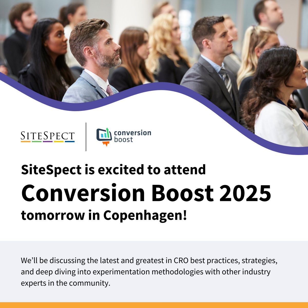 SiteSpect is excited to be attending Conversion Boost 2025 tomorrow in Copenhagen! 👏 

This is the last chance to register! Use our link with code partner50of2025 for $$$ off your ticket: hubs.la/Q03bPdtx0