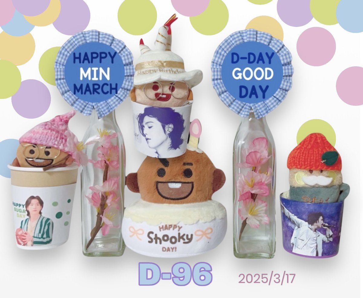 maru_puding's tweet photo. アナログカウントダウン
#D_96
ドキドキが
ドキドキが
始まった😭
センイルは終わったけれど
HAPPY MIN MARCHでお祝い
センイルCafeで頂いた
カプホにinシュキたんと
ゆんぎさんの
7人の健康を祈ります
#To2025_WithSUGA
#UntilSpringComesBack https://t.co/6wAXCSA22q