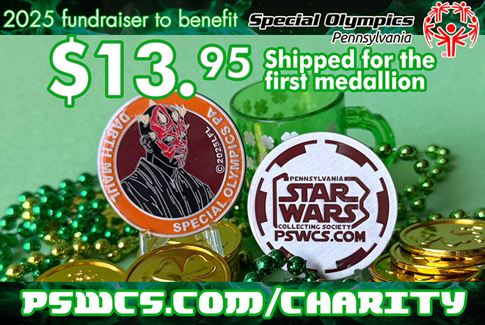 JediNewsNetwork's tweet photo. Celebrate St. Patrick's Day with the Darth Maul Charity Medallion from Pennsylvania Star Wars Collecting Society - https://t.co/FuExkwDAsk #StarWars #PSWCS #PennsylvaniaStarWarsCollectingSociety #DarthMaul @StarWars @SOPennsylvania #StPatricksDay https://t.co/DzDchKirFL