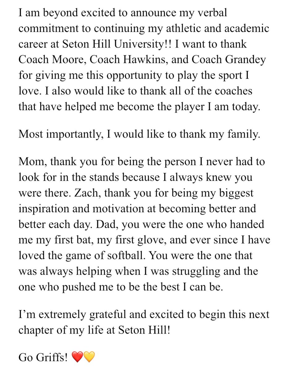 Go Griffs!! 💛❤️

<a href="/SHUgriffinsSB/">Seton Hill Softball</a> <a href="/teampafastpitch/">Team Pennsylvania Fastpitch</a> <a href="/teampachalovich/">Team PA Chalovich</a> <a href="/coachlittlePT/">Denny Little</a>