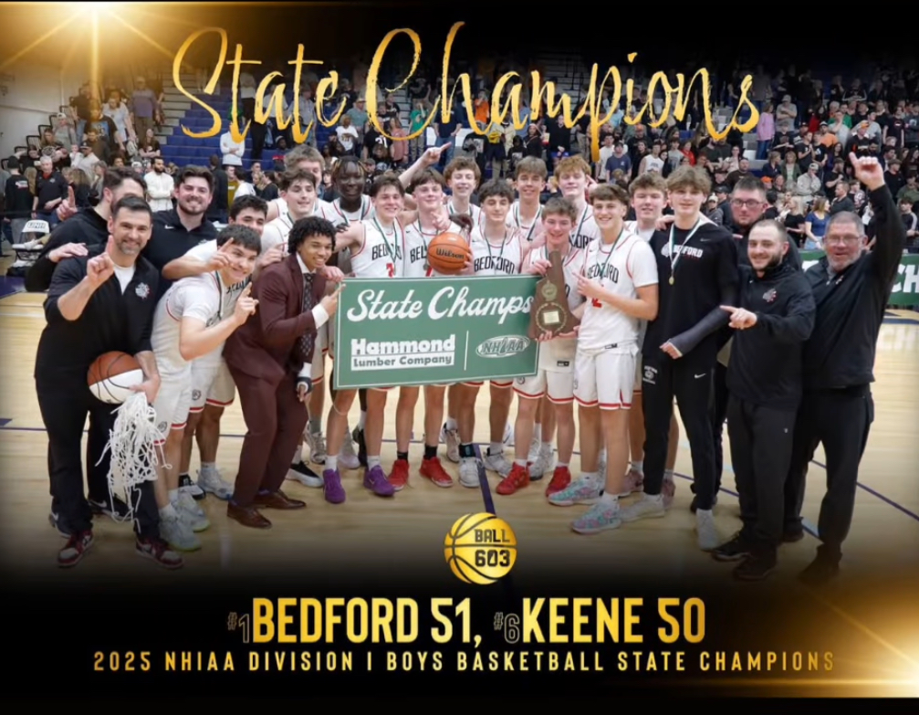 Big weekend! Congrats to both the Boys and Girls Basketball Teams for claiming state championships. Girls Basketball Team beat Londonderry 50-44, while the Boys Basketball Team beat Keene 51-50.