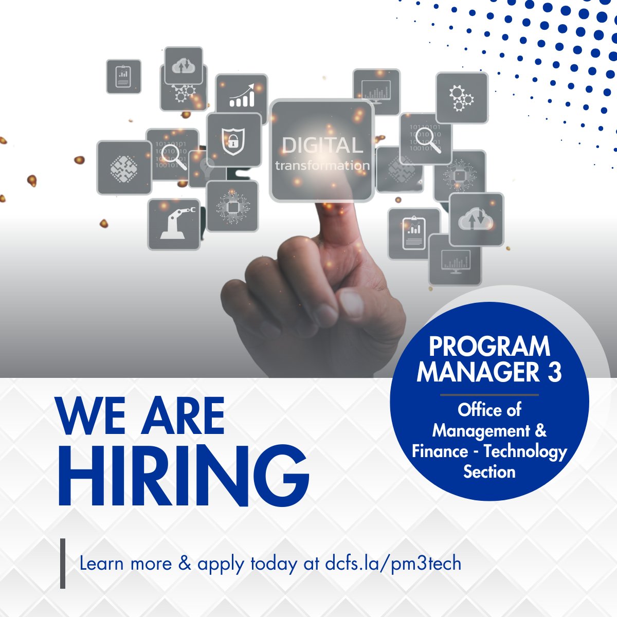 LouisianaDCFS's tweet image. Join DCFS’s Office of Management &amp;amp; Finance as a leader in technology! This role directs Technology sections, overseeing architecture, governance, and innovation in software, systems, and data integration. Apply today: dcfs.la/pm3tech
 #NowHiring  #TechJobs #HiringInTech
