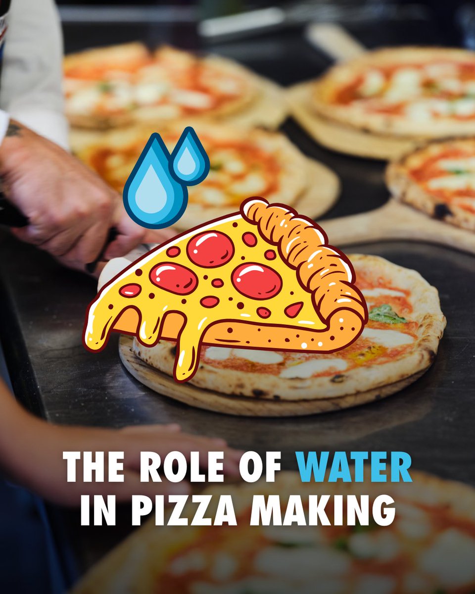 PizzaUniv's tweet image. Did you know? The quality of water can change the texture &amp;amp; taste of your pizza dough! 💧🌊 From NYC’s legendary tap water to high-mineral content wells, water matters more than you think! #PizzaScience