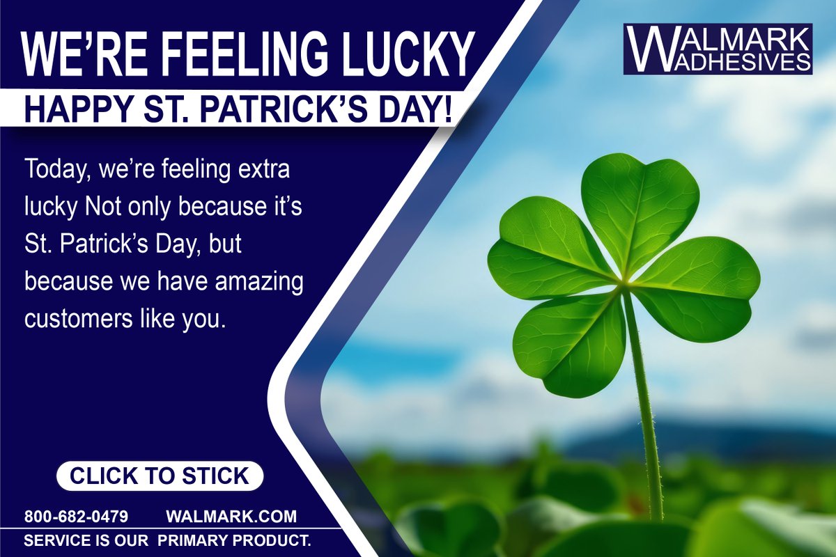 Today, we’re feeling extra lucky Not only because it’s St. Patrick’s Day, but because we have amazing customers like you. Wishing you a happy holiday filled with silly shenanigans and lots o’ luck! 
walmark.com 🍀
#stpatricksday #fourleafclover #lucky
